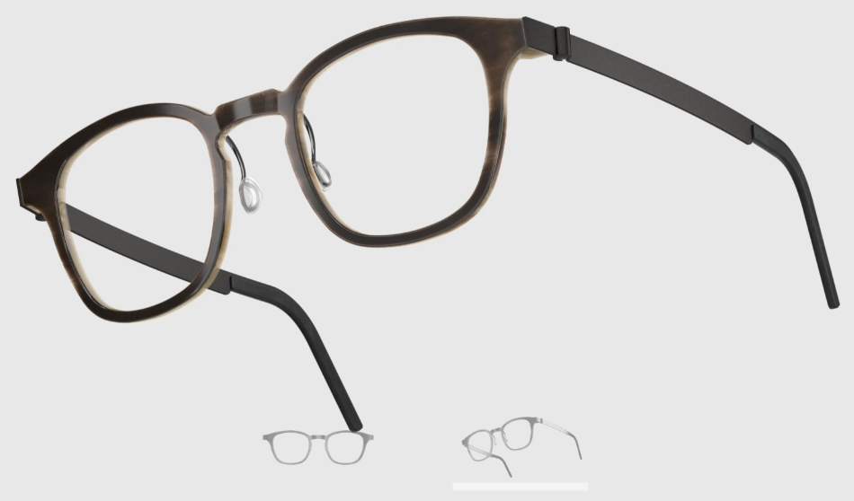 Lindberg Wood and Buffalo Titanium Square Eyeglasses