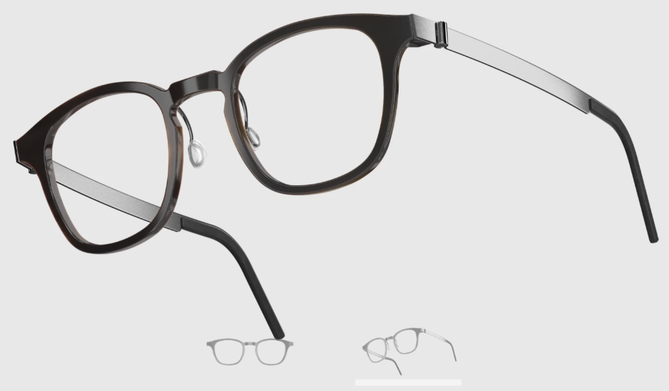 Lindberg Wood and Buffalo Titanium Square Eyeglasses