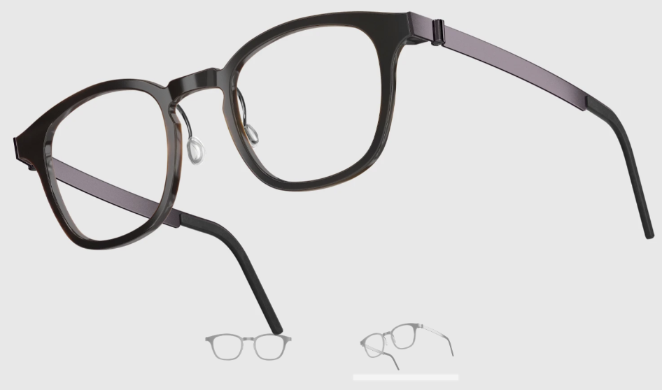 Lindberg Wood and Buffalo Titanium Square Eyeglasses