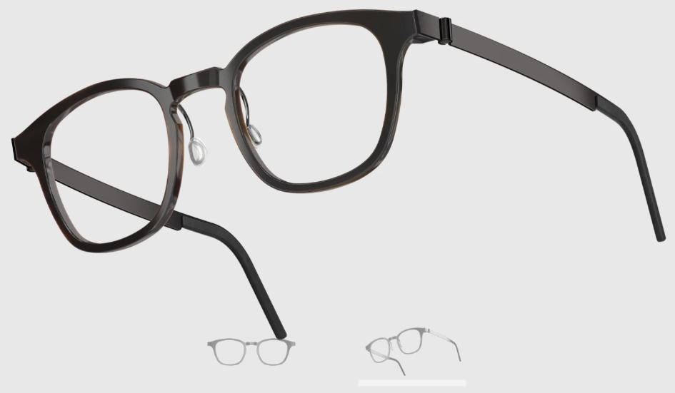 Lindberg Wood and Buffalo Titanium Square Eyeglasses