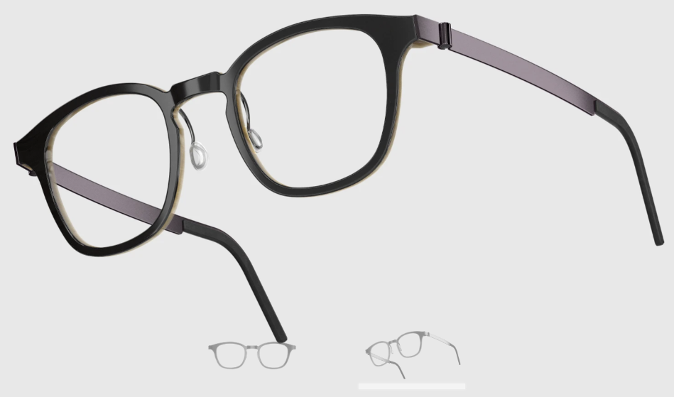 Lindberg Wood and Buffalo Titanium Square Eyeglasses