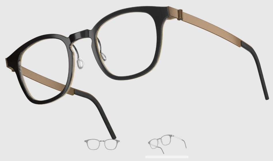 Lindberg Wood and Buffalo Titanium Square Eyeglasses