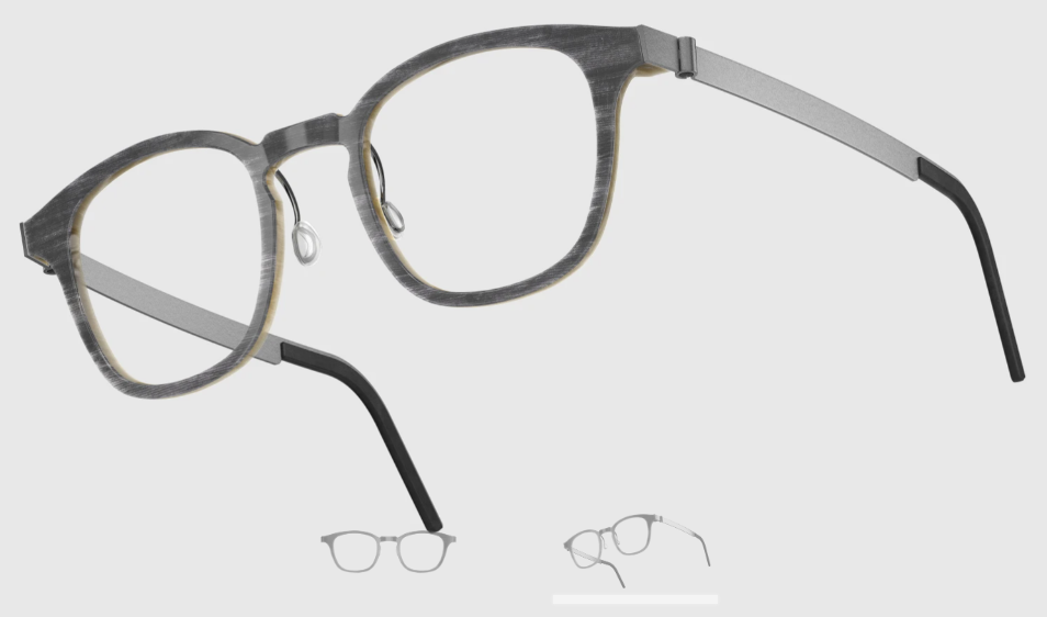 Lindberg Wood and Buffalo Titanium Square Eyeglasses