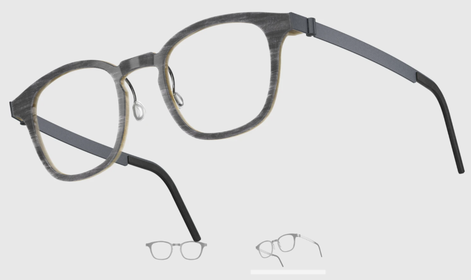 Lindberg Wood and Buffalo Titanium Square Eyeglasses