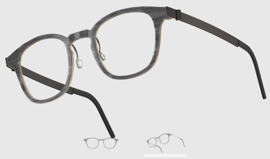 Lindberg Wood and Buffalo Titanium Square Eyeglasses