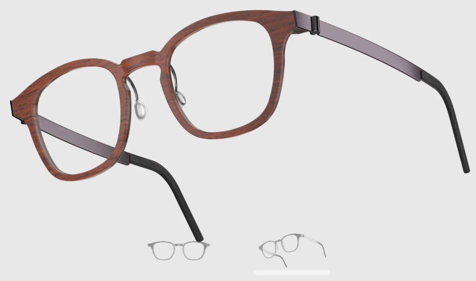 Lindberg Wood and Buffalo Titanium Square Eyeglasses