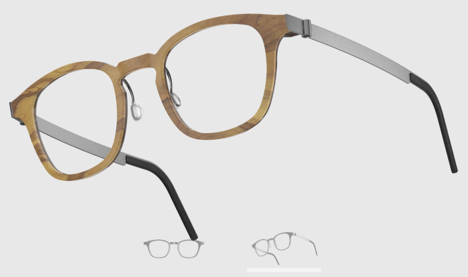 Lindberg Wood and Buffalo Titanium Square Eyeglasses