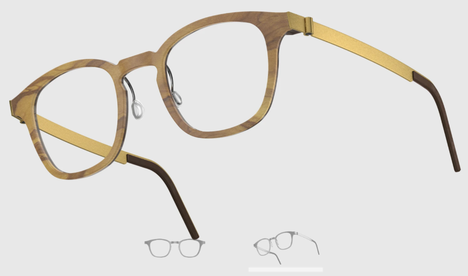 Lindberg Wood and Buffalo Titanium Square Eyeglasses