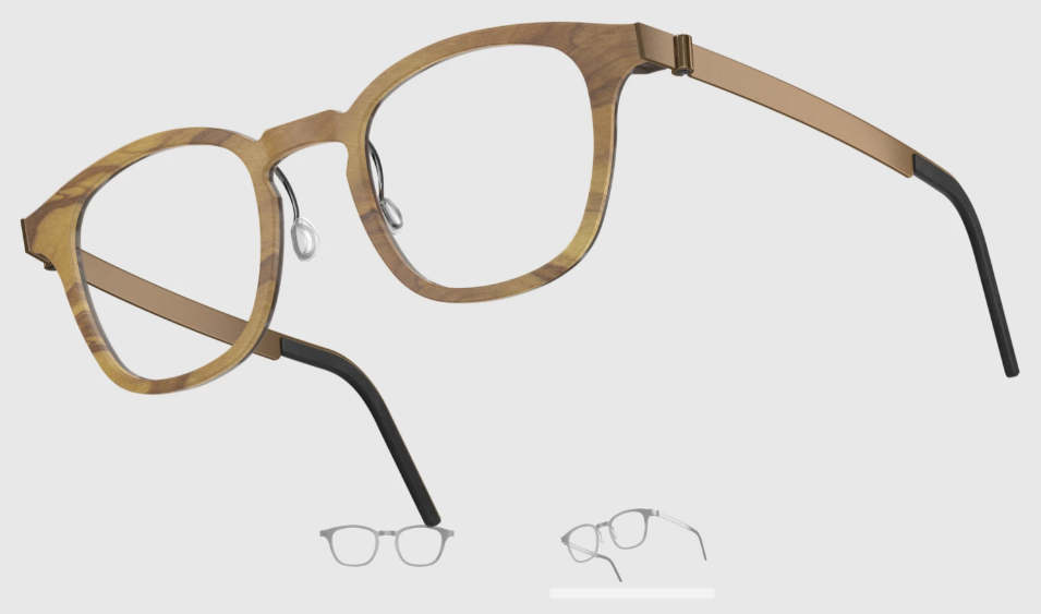 Lindberg Wood and Buffalo Titanium Square Eyeglasses