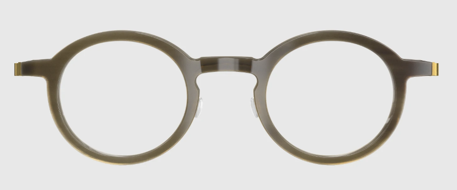 Lindberg Wood and Buffalo Titanium Round Eyeglasses