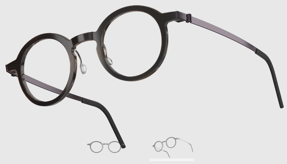 Lindberg Wood and Buffalo Titanium Round Eyeglasses