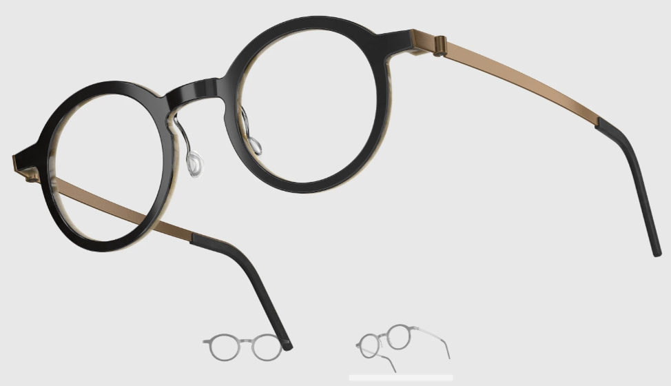 Lindberg Wood and Buffalo Titanium Round Eyeglasses