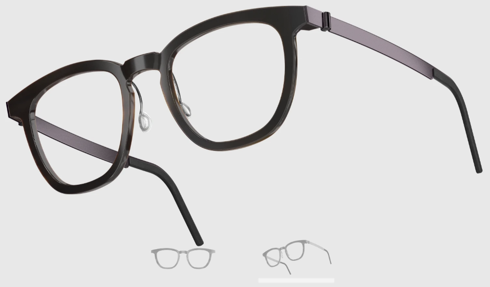 Lindberg Wood and Buffalo Titanium Square Eyeglasses