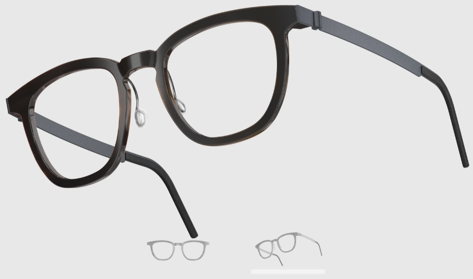 Lindberg Wood and Buffalo Titanium Square Eyeglasses