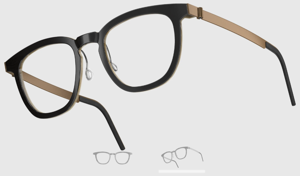 Lindberg Wood and Buffalo Titanium Square Eyeglasses