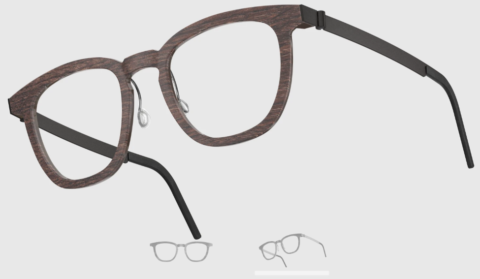 Lindberg Wood and Buffalo Titanium Square Eyeglasses