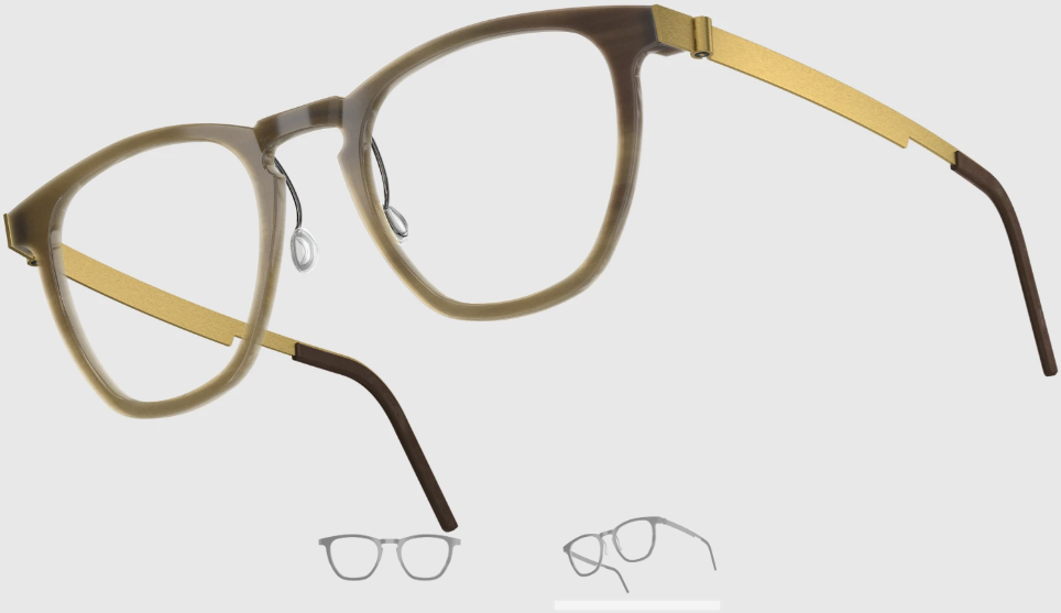 Lindberg Wood and Buffalo Titanium Square Eyeglasses