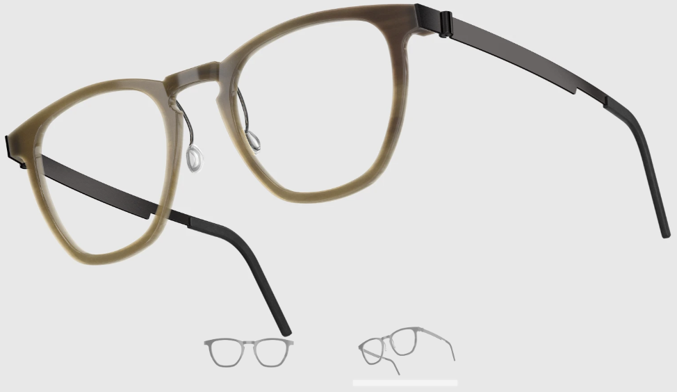 Lindberg Wood and Buffalo Titanium Square Eyeglasses