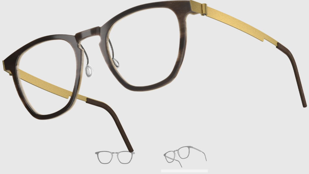 Lindberg Wood and Buffalo Titanium Square Eyeglasses