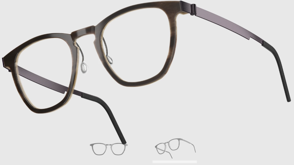 Lindberg Wood and Buffalo Titanium Square Eyeglasses