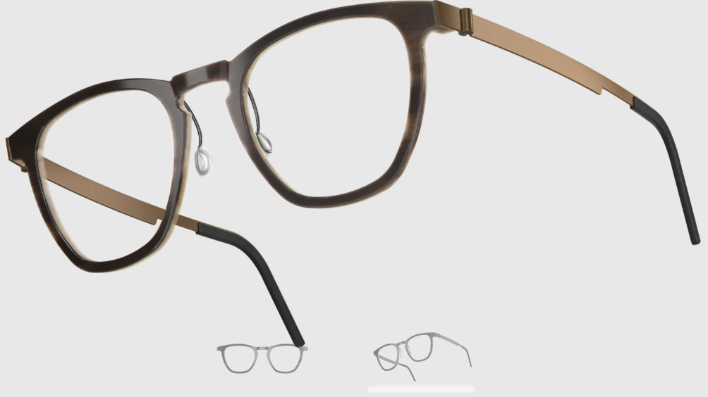 Lindberg Wood and Buffalo Titanium Square Eyeglasses