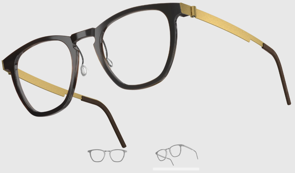 Lindberg Wood and Buffalo Titanium Square Eyeglasses