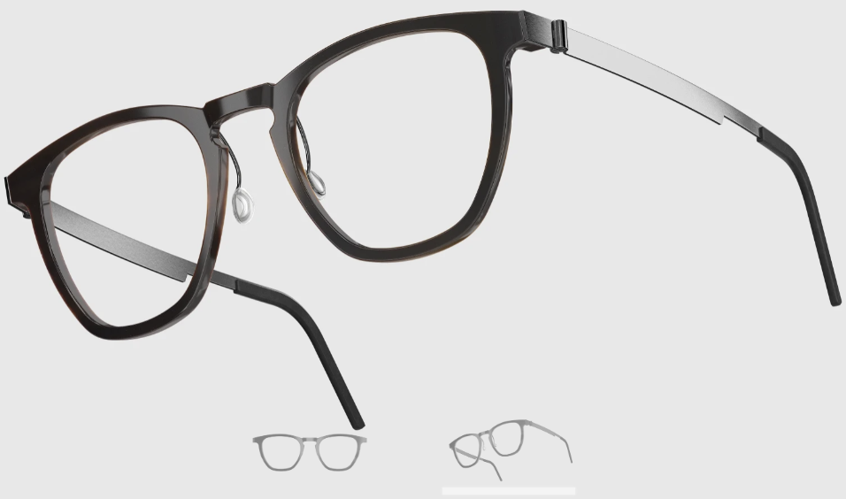 Lindberg Wood and Buffalo Titanium Square Eyeglasses