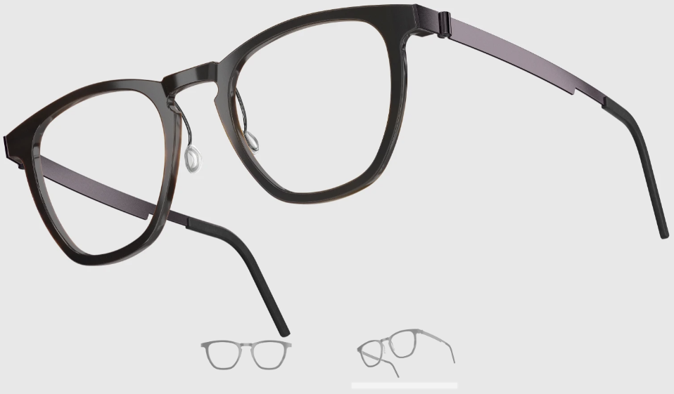 Lindberg Wood and Buffalo Titanium Square Eyeglasses