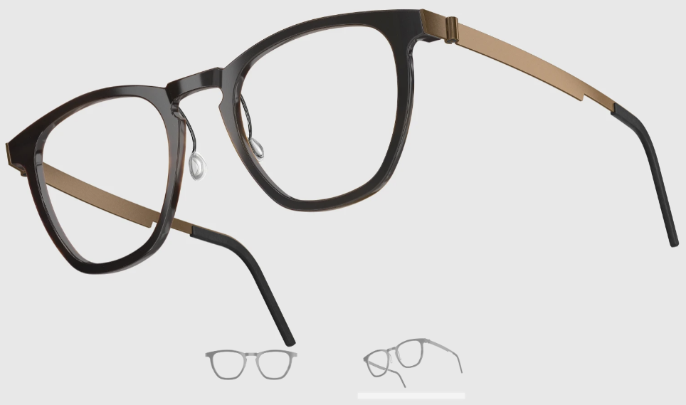 Lindberg Wood and Buffalo Titanium Square Eyeglasses