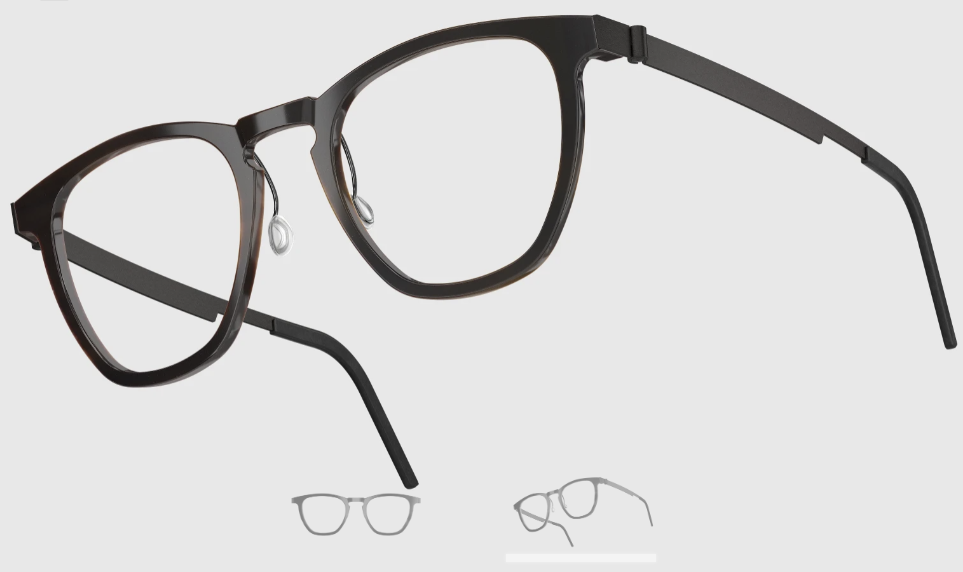 Lindberg Wood and Buffalo Titanium Square Eyeglasses