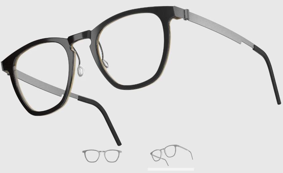 Lindberg Wood and Buffalo Titanium Square Eyeglasses