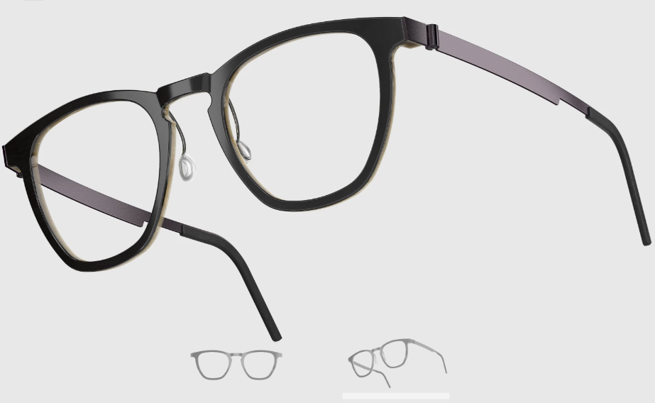 Lindberg Wood and Buffalo Titanium Square Eyeglasses