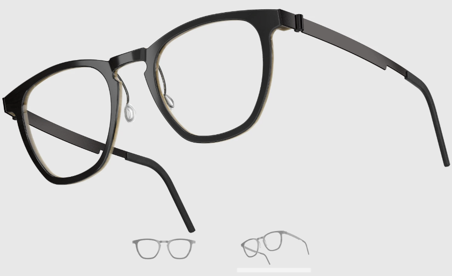 Lindberg Wood and Buffalo Titanium Square Eyeglasses