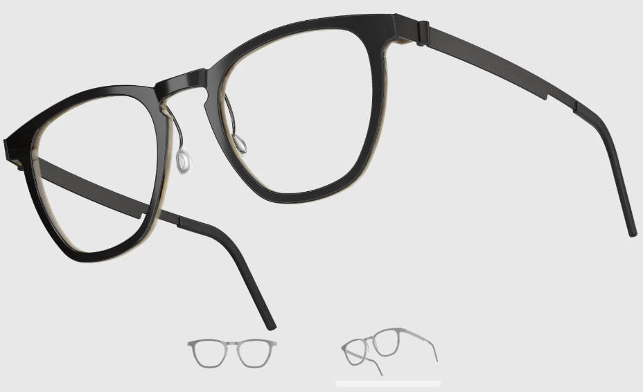 Lindberg Wood and Buffalo Titanium Square Eyeglasses