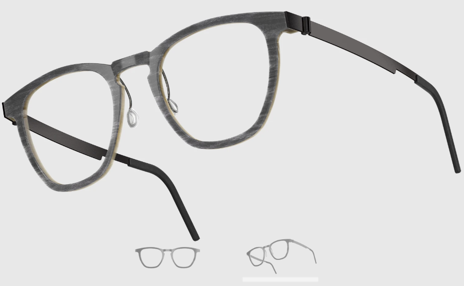 Lindberg Wood and Buffalo Titanium Square Eyeglasses