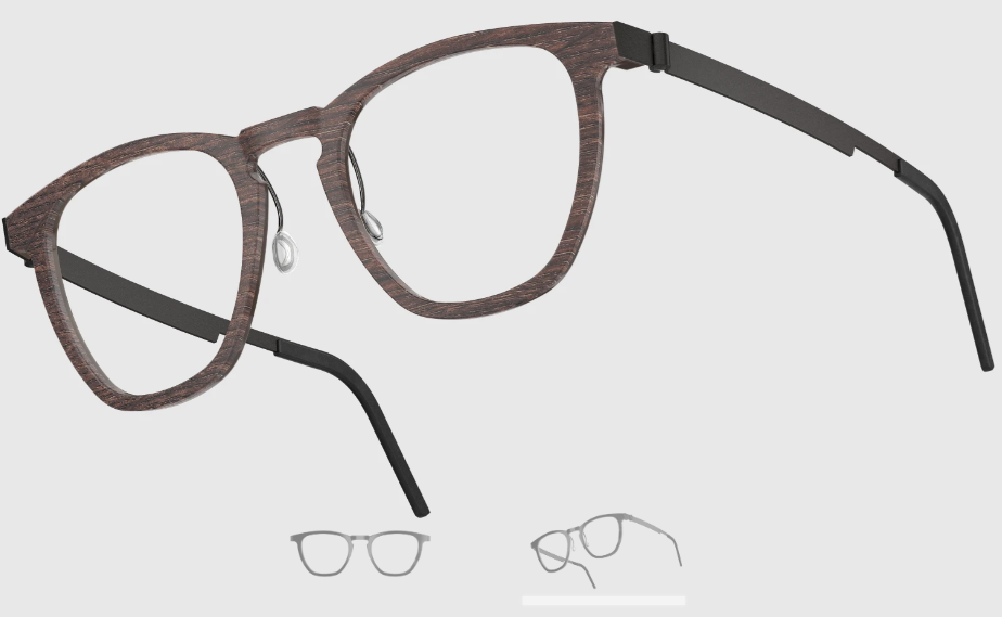 Lindberg Wood and Buffalo Titanium Square Eyeglasses