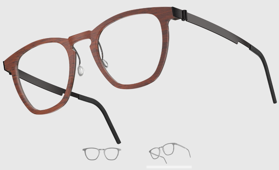 Lindberg Wood and Buffalo Titanium Square Eyeglasses