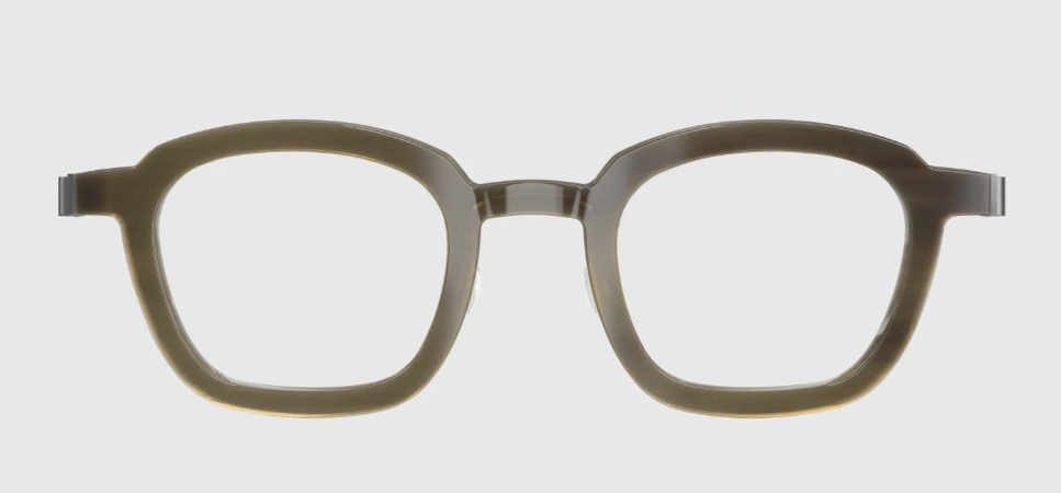 Lindberg Wood and Buffalo Titanium Square Eyeglasses