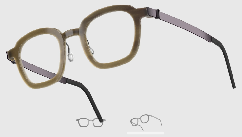 Lindberg Wood and Buffalo Titanium Square Eyeglasses