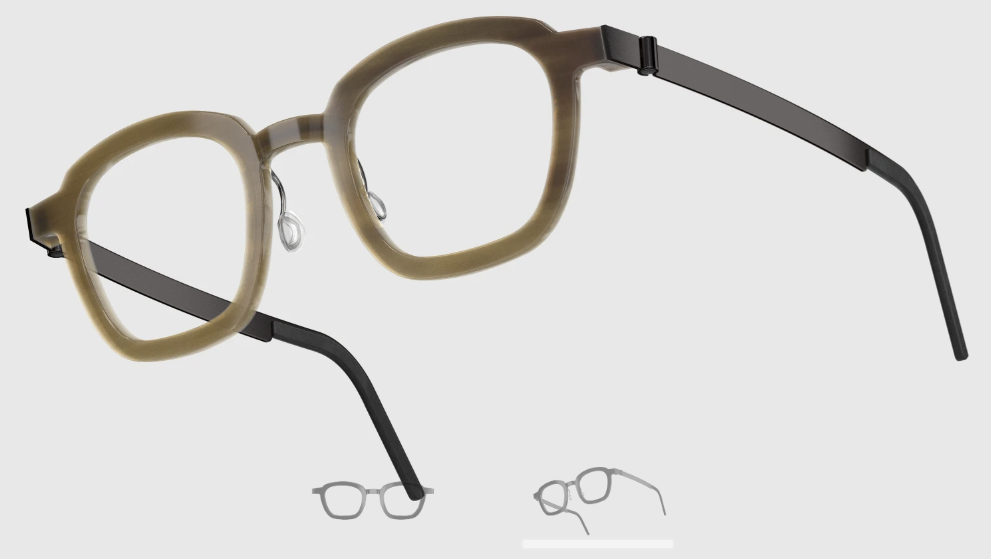 Lindberg Wood and Buffalo Titanium Square Eyeglasses