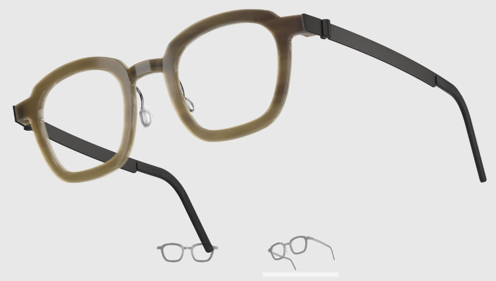 Lindberg Wood and Buffalo Titanium Square Eyeglasses