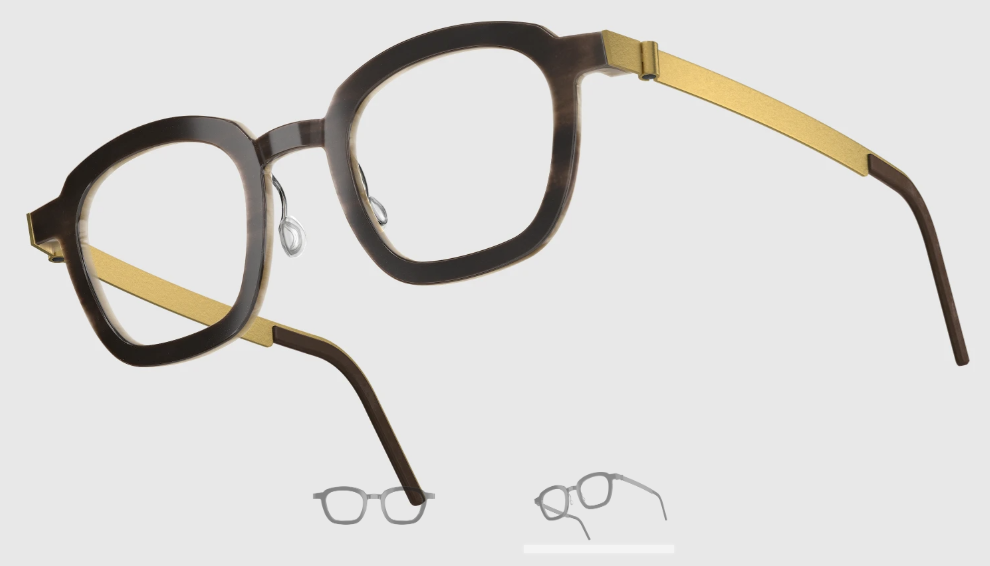 Lindberg Wood and Buffalo Titanium Square Eyeglasses