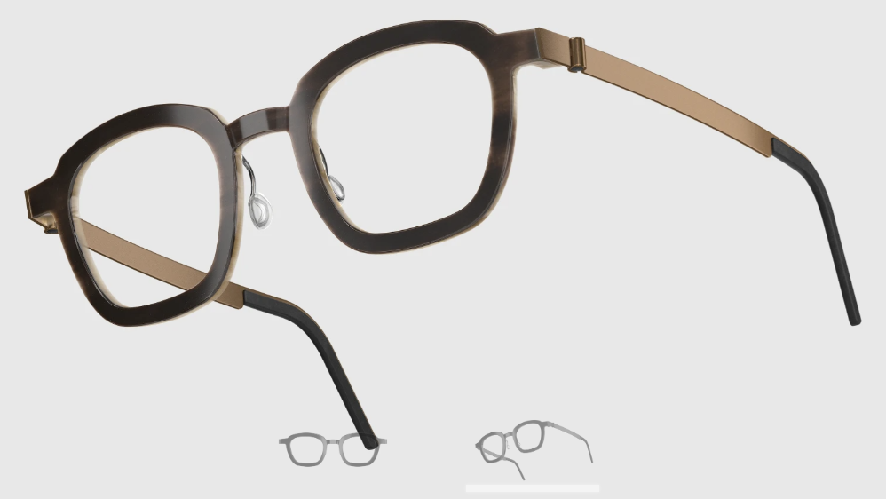 Lindberg Wood and Buffalo Titanium Square Eyeglasses