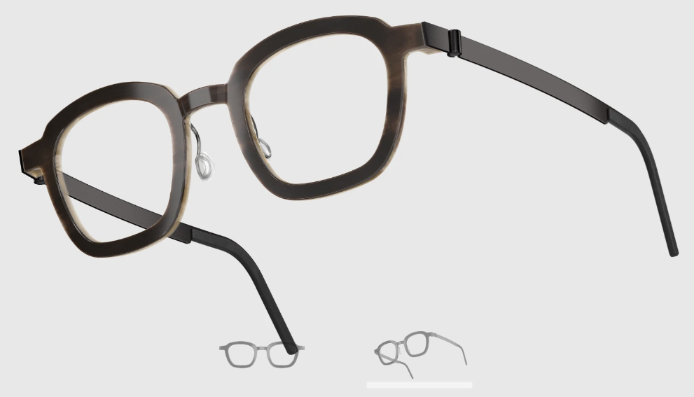 Lindberg Wood and Buffalo Titanium Square Eyeglasses