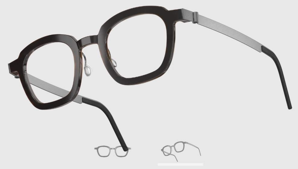 Lindberg Wood and Buffalo Titanium Square Eyeglasses