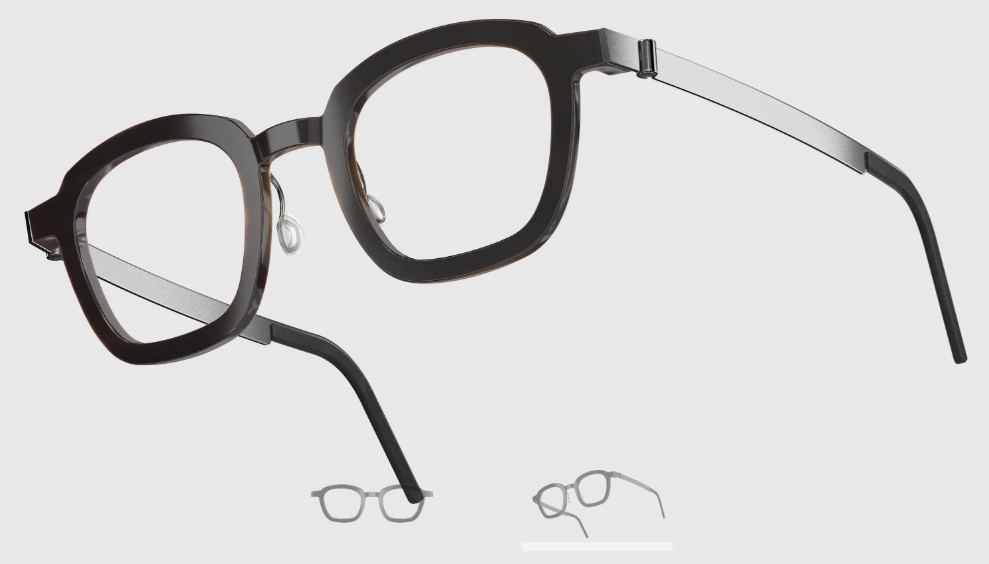 Lindberg Wood and Buffalo Titanium Square Eyeglasses