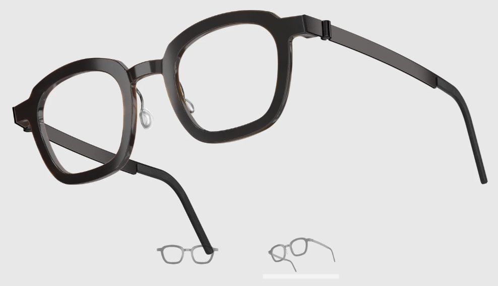 Lindberg Wood and Buffalo Titanium Square Eyeglasses