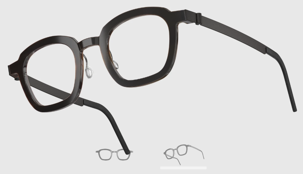 Lindberg Wood and Buffalo Titanium Square Eyeglasses