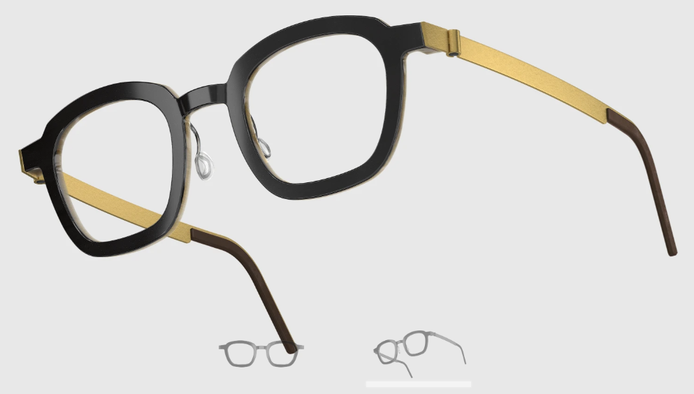 Lindberg Wood and Buffalo Titanium Square Eyeglasses