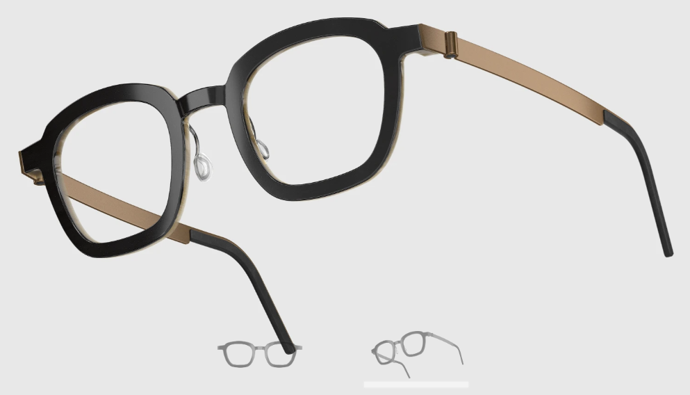 Lindberg Wood and Buffalo Titanium Square Eyeglasses